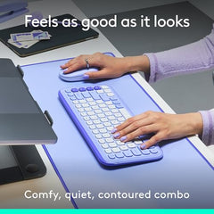 Logitech POP ICON Combo, Bluetooth Keyboard and Mouse Combo, Comfortable Typing, programmable Keys and Buttons, Quiet clicks, Easy-Switch up to 3 Devices - Graphite