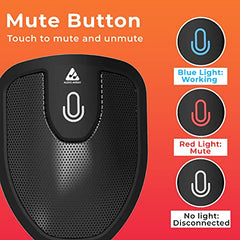 Audio Array Wireless Conference Microphone with Speaker | Bluetooth, USB & 4 Mics | 360° Pickup Upto 4M | Noise Reduction & Enhanced Voice | Portable Speakerphone for Video Calls/Zoom Meeting | AM-W45