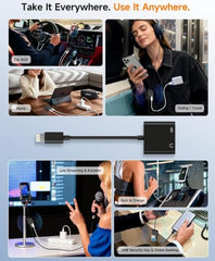 TQZEK 2in1 Light_ing 8pin to 3.5mm Adapter MFi Certified 20W Fast Charge & Hi-Fi Sound for Earphone Car Home Stereo AUX Audio Dongle for iPhone 14/13/12/11/XR/XS/X/8/7/6 Series iPad and iPod