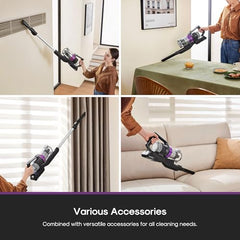 Eureka ReactiClean 200W Lightweight Cordless Stick Vacuum, NEC410BK | 5.5 lbs Lightweight, Detachable Battery, Up to 50-Min Runtime, Tangle-Resistant Brush, For Pet Hair, Hardwood, Carpet, Stairs