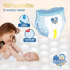Wowper Easy Pants Baby Diaper | Medium Size Diapers | Diapers with Wetness Indicator | Upto 12 Hrs Absorption | 7-12 Kg | 34 Counts