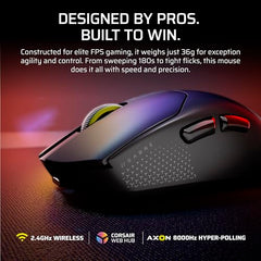 Corsair Sabre v2 PRO Ultralight FPS Wireless Gaming Mouse – 33,000 DPI, 36g Weight, 8,000Hz Hyper-Polling, Mechanical Switches, Up to 70-Hour Wireless Battery Life, Web Hub – White
