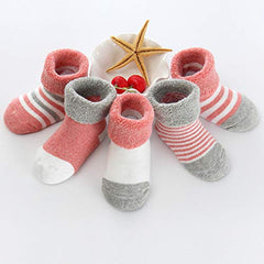 MOMISY 5 Pairs Baby Girl Boys Toddlers Infant Ankle Stretch Tube Socks (Pink, 0 Months-12 Months)