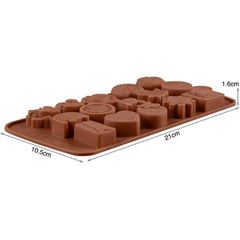 SYGA 15-Cavity Cute Animal Shap Chocolate Silicon Mould Candy Mould