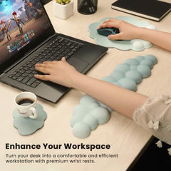 TECPHILE Mouse Pad Wrist Support with Massage Design, Ergonomic Dog Paw Mouse Mat, Pain Relief Memory Foam, Anti-Slip PU Base, Cushion Mousepad Wrist Rest for Gaming, Home, Office, Laptop, Computer