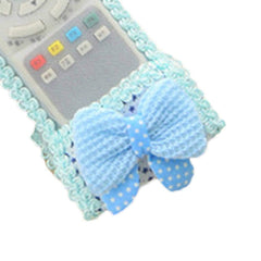 SYGA Fancy Cartoon Bow Fabric Lace Remote Cover TV AC Set Top Box Remote Control Case Bowknot Gadgets Appliances- Blue, 1 Pcs
