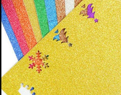 SYGA A4 Foam Glitter Paper, 10 Sheets Glitter Self-Adhesive Sticker Sticky Back Craft Art Sparkling Sign Gemstone Metallic Color for Children's Craft Cutters Art Multicolor