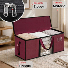 Storite Jumbo Super-Size 81 L Canvas Moisture Proof Heavy Duty Storage Bag | for Toys/Stationery/Blankets/Clothes/Moving Bags MultiPurpose With Strong Reinforced Handles Rectangular Cream (87x26x36 cm)