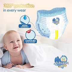 Wowper Easy Pants Baby Diaper | Medium Size Diapers | Diapers with Wetness Indicator | Upto 12 Hrs Absorption | 7-12 Kg | 34 Counts