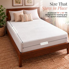 HOKIPO Premium Waterproof Mattress Protector Queen Size 78x60 inches| White | 100% waterproof, ultra soft, breathable & hypoallergenic, noiseless, elastic fitted | 6.5x5 feet