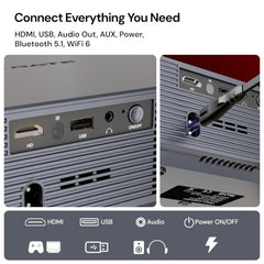 E Gate Duster 6X Fully Automatic Native 1080p Projector 4k Ultra HD, for Home use | 100% Dust Proof | 1200 ANSI Lumen | Android, Netflix, Prime, Live TV, 600 ISO | HDR+HLG | HDMI-ARC-WiFi6, BT, EGATE