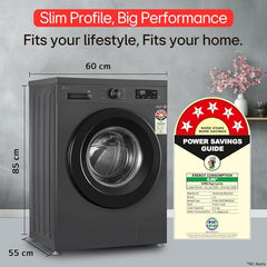 LG 9 Kg, 5 Star, AI Direct Drive Technology, Wi-Fi, Steam+ with Wrinkle Care, Fully Automatic Front-Loading Washing Machine (FHP1209Z7P, Intelligent & Convenient Fabric Care, Allergy Care, Platinum)