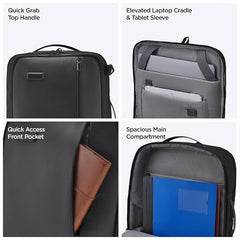 HARISSONS Axiron 15.6” 3-in-1 Business Travel Laptop Backpack | Converts to Briefcase, Sling & Backpack | External USB Gate, Anti-Theft Pocket & Trolley Sleeve | 18L Hybrid Bag for Men & Women
