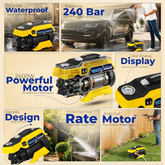 WOSCHER AquaWash 1800W Car Washer High Pressure Gun | 150 Bar Pressure Washer for Car, Bike & Home | Car Washing Pump Machine, 8 L/Min | 18 Months Warranty