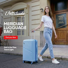 LAttitude By Provogue Meridian Set of 2 Trolley Bags Cabin + Medium Polypropylene Hard Suitcase, 8 Spinner Wheels, 2-Pocket Convipack, Recessed Number Lock for Men & Women Blossom Pink/Megenta Pink