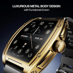 boAt Enigma Radiant Luxury Watch for Man w/1.43"(3.63 cm) AMOLED Display, AOD, Premium Metal Build, Round Dial, 200+Watch Faces, Upto 7 Days Battery Life, Fitness smartwatch for Men (Metal Black)