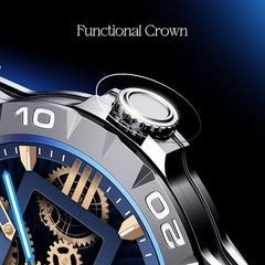 boAt Enigma Radiant Luxury Watch for Man w/1.43"(3.63 cm) AMOLED Display, AOD, Premium Metal Build, Round Dial, 200+Watch Faces, Upto 7 Days Battery Life, Fitness smartwatch for Men (Metal Black)