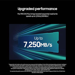 SAMSUNG 990 EVO Plus SSD 1TB, PCIe 4.0 x4 M.2 2280, Speeds Up-to 7,250MB/s, Upgrade Storage for PC/Laptops, HMB Technology and Intelligent Turbowrite (MZ-V9S1T0B/AM)