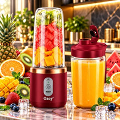 Juicer for Home ^ Lacossi Juicer Mixer Grinder with 1500mAh Battery, 6 Blades 3Gears Fast Blending, 2-Jar Capacity (400ml*2) | 40 Watts Bullet Rechargeable Portable Personal Juicer