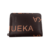 SYGA Women's Fashion Wallet, Double Zipper with Card Slots and Coin Pouch(Letters - Brown)