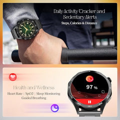 boAt Enigma Radiant Luxury Watch for Man w/1.43"(3.63 cm) AMOLED Display, AOD, Premium Metal Build, Round Dial, 200+Watch Faces, Upto 7 Days Battery Life, Fitness smartwatch for Men (Metal Black)