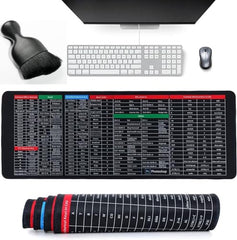 DASOSMI CREATION DC Anti-Slip Keyboard Pad with Office Software Excel Shortcuts Mousepad, Clear Extended Large Cheat Sheet Mouse Pad, Keyboard Mouse Pad for Office & Home(Keyboard Cleaner Brsh)80x30cm