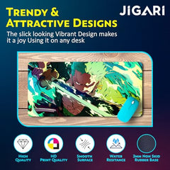 JIGARI Extended Anime Large Mouse Pad (11 x 23 Inch) | Gaming Mousepad for Laptop, Desktop & Keyboard | Smooth Surface | Anti-Slip Rubber Base (Zoro - Sword Master - One Piece (P08))