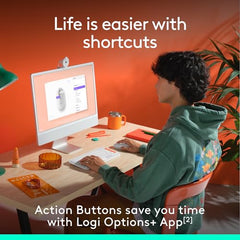 Logitech POP Mouse, Compact and Portable Wireless Bluetooth - Graphite | Compact, Portable, programmable Buttons, Quiet clicks, Easy-Switch for up to 3 Devices, Laptop, Tablet, PC - Rose