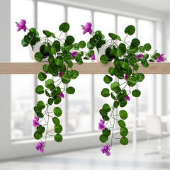 fancymart Artificial Flower Plant Home Décor with Small Size Pot | Pack of 2 | Plant Hanging for Home Decor | Office Decor (DESIGN-01)