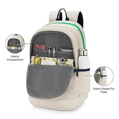 UNITED COLORS OF BENETTON Ming Polyester 25L Non 4 Compartment Laptop Backpack For Unisex - Beige