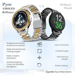 GOBOULT Crown R Pro 2 Smartwatch 1.43''HD AMOLED Display,BT Calling 5.2,600Nits Brightness,IP67,150+Watchfaces, 120+Sports Modes, AI Voice Assistant, SpO2 Monitoring(Charcoal Black)