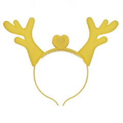 SYGA LED Flashing Light Up Antler Pattern Crowns Headband Hair Band Headdress for Party Decoration Party Caps (Yellow)
