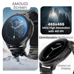 GOBOULT Crown R Pro 2 Smartwatch 1.43''HD AMOLED Display,BT Calling 5.2,600Nits Brightness,IP67,150+Watchfaces, 120+Sports Modes, AI Voice Assistant, SpO2 Monitoring(Charcoal Black)