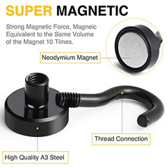 DIYMAG Magnetic Hooks 15pcs 30lbs Cruise Essentials 2026 Magnet Hook | Neodymium Heavy Duty Strong Magnets Hanging Ship Cabins Refrigerator Fridge Classroom Beach Vacation Kitchen Grills Home Tool