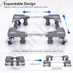 Plantex Washing Machine Stand/Adjustable Fridge Trolley with Lockable Wheel