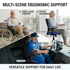 VEADONS Jumbo Gel Seat Cushion for Long Sitting, 20x20x1.9 inch Thick Honeycomb Wheelchair Cushion for Hip & Back Pain Relief, Breathable Non-Slip Chair Pad for Office, Car & Recliner