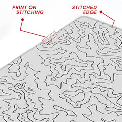 White Topographical XXL Gaming Deskmat 900x450mm – Extended Mousepad for PC