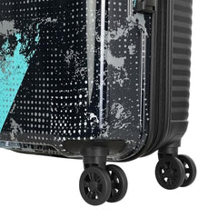 Kamiliant by American Tourister ATHER | Printed Trolley Bag Set of 3 (55+68+79 cms) for Travel|Hard Case Polypropylene (PP) Suitcase|360° 8-Wheel Spinner Luggage Trolley|Combination Lock | Black