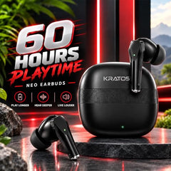Kratos TW02 Ear Buds Wireless with 60H Playtime, Noise Isolation & Clear Calls, Bluetooth Earbuds with Voice Assistant, Ear Buds with Bluetooth V 5.3 & with Type C Fast Charging, IPX5 TWS Earphones