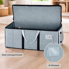 Storite Jumbo Super-Size 81 L Canvas Moisture Proof Heavy Duty Storage Bag | for Toys/Stationery/Blankets/Clothes/Moving Bags MultiPurpose With Strong Reinforced Handles Rectangular Cream (87x26x36 cm)