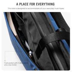 DailyObjects Recycled PET Dual Color Key Tote Bag For Women & Girls | Stylish Ladies Purse for Everyday Essentials | Fits any Laptop Upto 15.6 Inch | Padded Laptop Compartment - (Charcoal-Kelp)