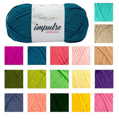 WOAFASHIONS - World of Arts Impulse Hand Knitting & Crochet Yarn, Premium Acrylic, 4 : Medium (Anchor Grey) (100gms / 3.5oz / 200mtr / 218yds)