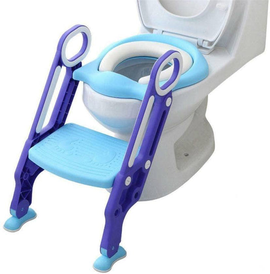 SYGA Toilet Potty Trainer Seat With Step And Ladder Chair Kit Potty Seat (Blue)