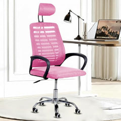 Casa Copenhagen Mesh Mid Back Office/Study/Computer/Revolving/Desk Chair for Work from Home -Metal Base, Height Adjustable Seat - Grey Milange & Black Handle