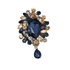 SYGA Brooch Pin Fashion Crystal Rhinestone Jewellery Pin Vintage Clothing Accessories Decoration Vintage Blue DiamondBrooches For Women- S77