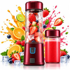 Juicer for Home ^ Lacossi Juicer Mixer Grinder with 1500mAh Battery, 6 Blades 3Gears Fast Blending, 2-Jar Capacity (400ml*2) | 40 Watts Bullet Rechargeable Portable Personal Juicer