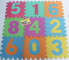 SYGA 10 Pcs EVA Foam Baby Play Mat of Number Puzzle - Great for Kids to Learn and Play - Interlocking Puzzle Pieces (Assorted Color)