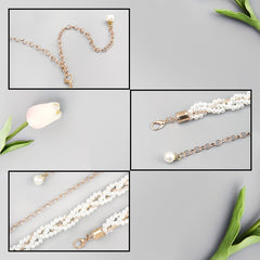 SYGA Pearl Waist Chain Belt Adjustable Decorative Belt Hollowed Tassel Waist Belts Suitable Size for Waist 26-40