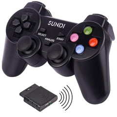 GAMENOPHOBIA TCOS TECH PS2 Wireless Controller with 2.4G Receiver – Dual Vibration Wireless Analog Gamepad Compatible with PS2, PS1 & PSX | Remote Joypad for Gaming | Ergonomic Design | Plug & Play
