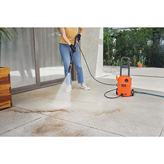 BLACK+DECKER BEPW1600 1300W 1600 PSI 110 Bar Pressure Washer for Car, Bike, Home & Garden Cleaning Use with Multiple Accessories Included, 1 Year Warranty, Orange & Black